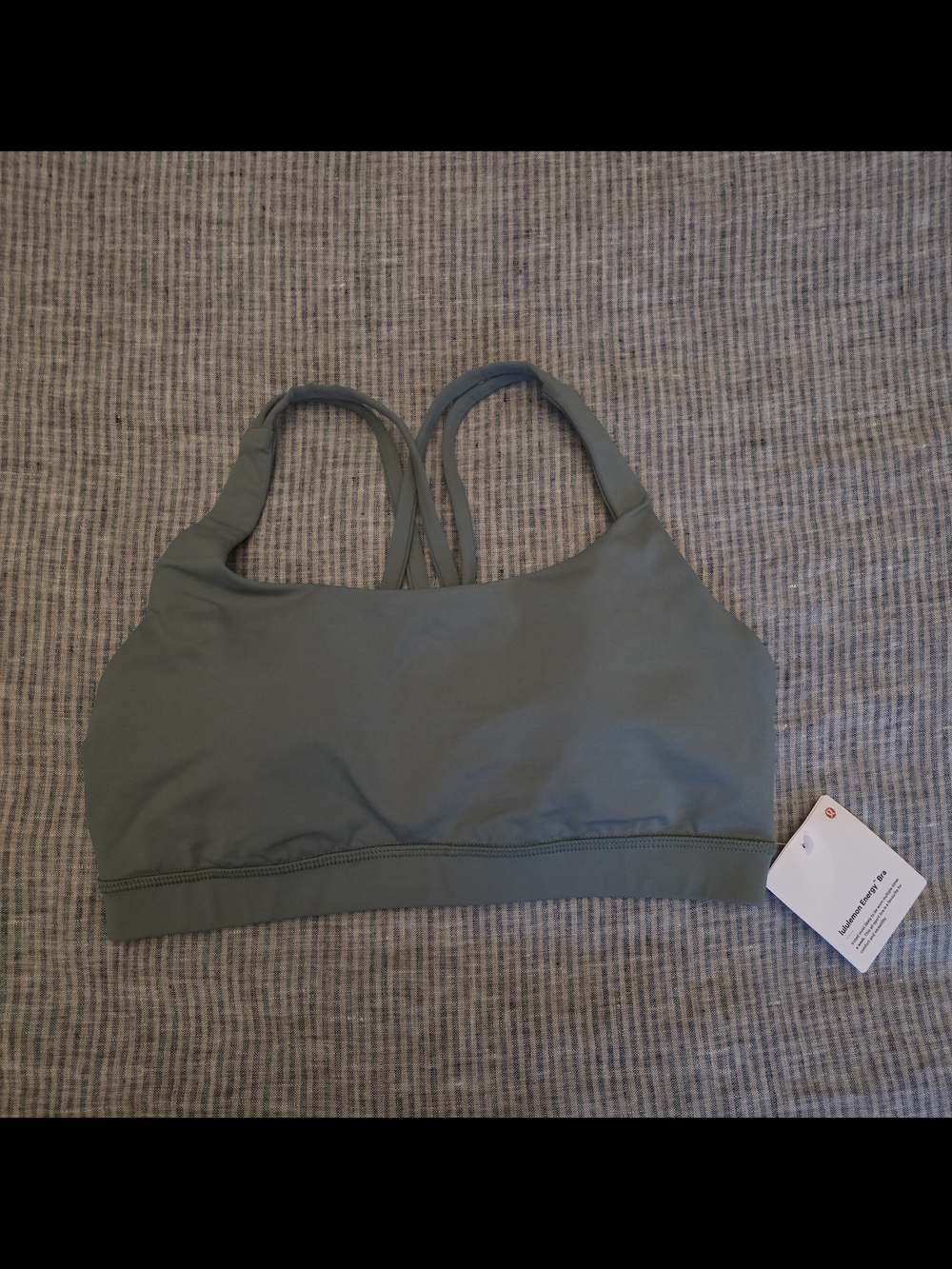NWT New Lululemon Energy Scoop Sports Bra size 8 Grey Eucalyptus GREU Green - Picture 2 of 6